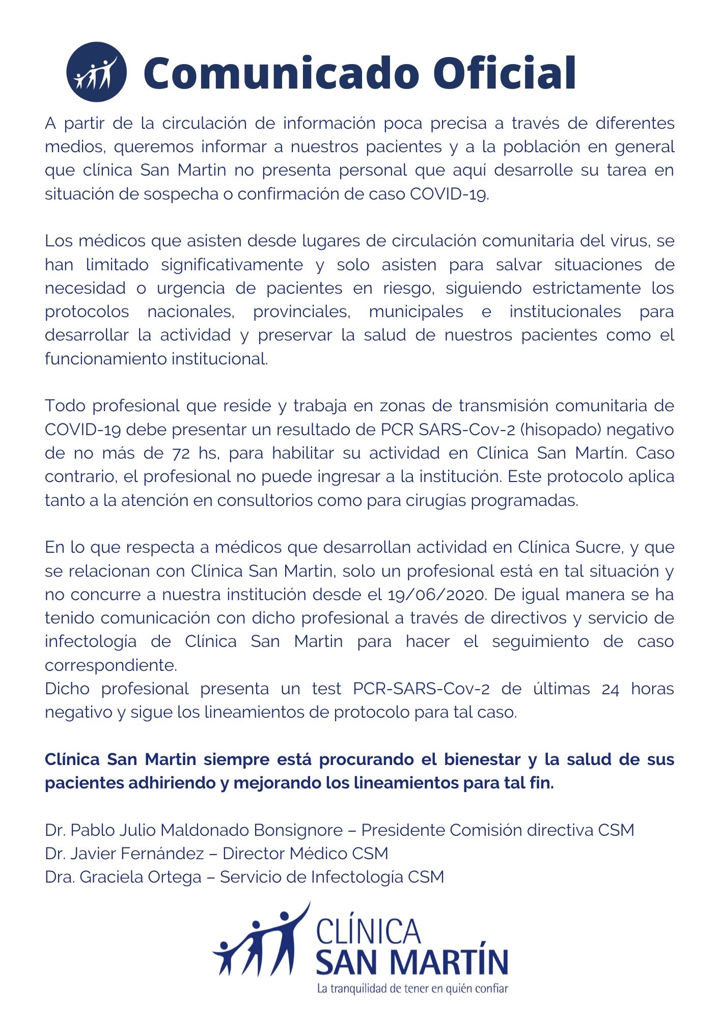Comunicado Oficial 10/07/2020